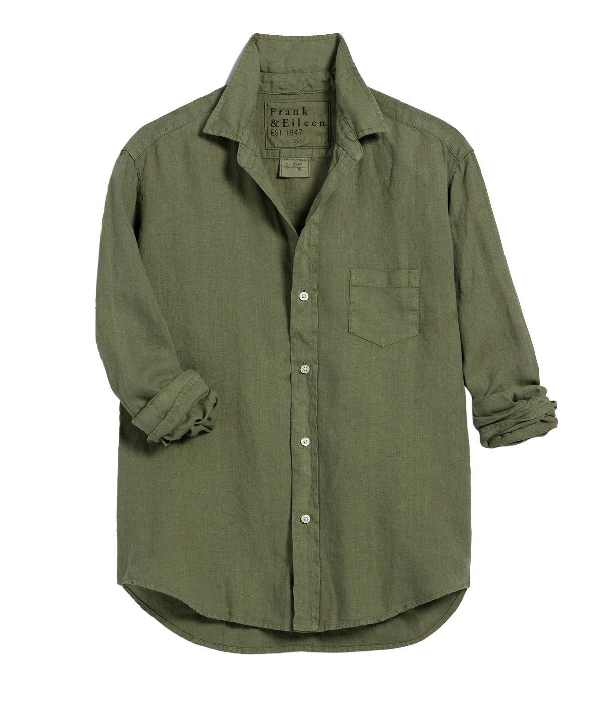 Eileen Woven Button Up in Olive