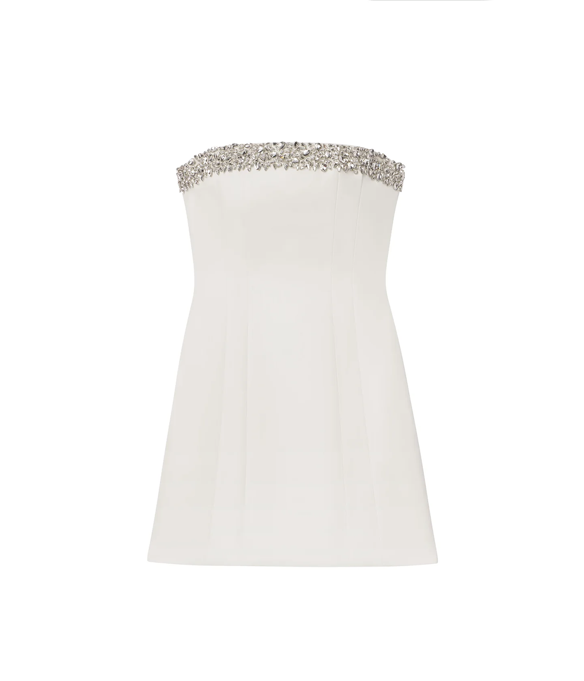 Elise Dress in White Crystal