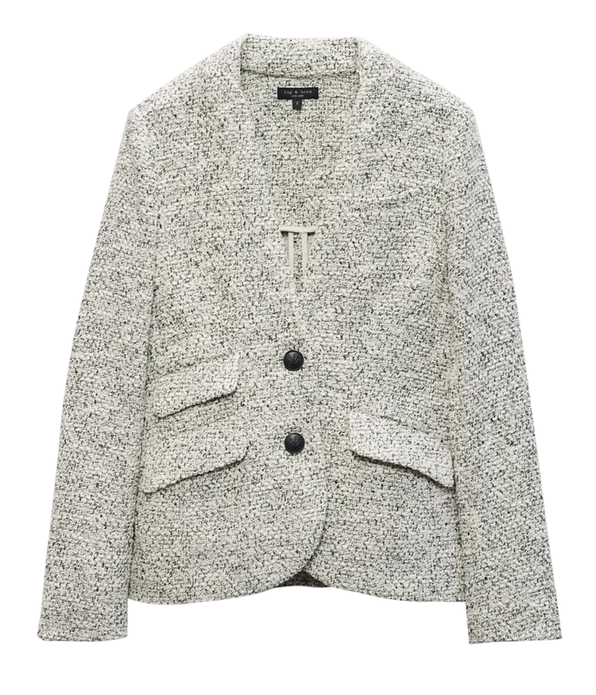 Elise Tweed Blazer in White Green