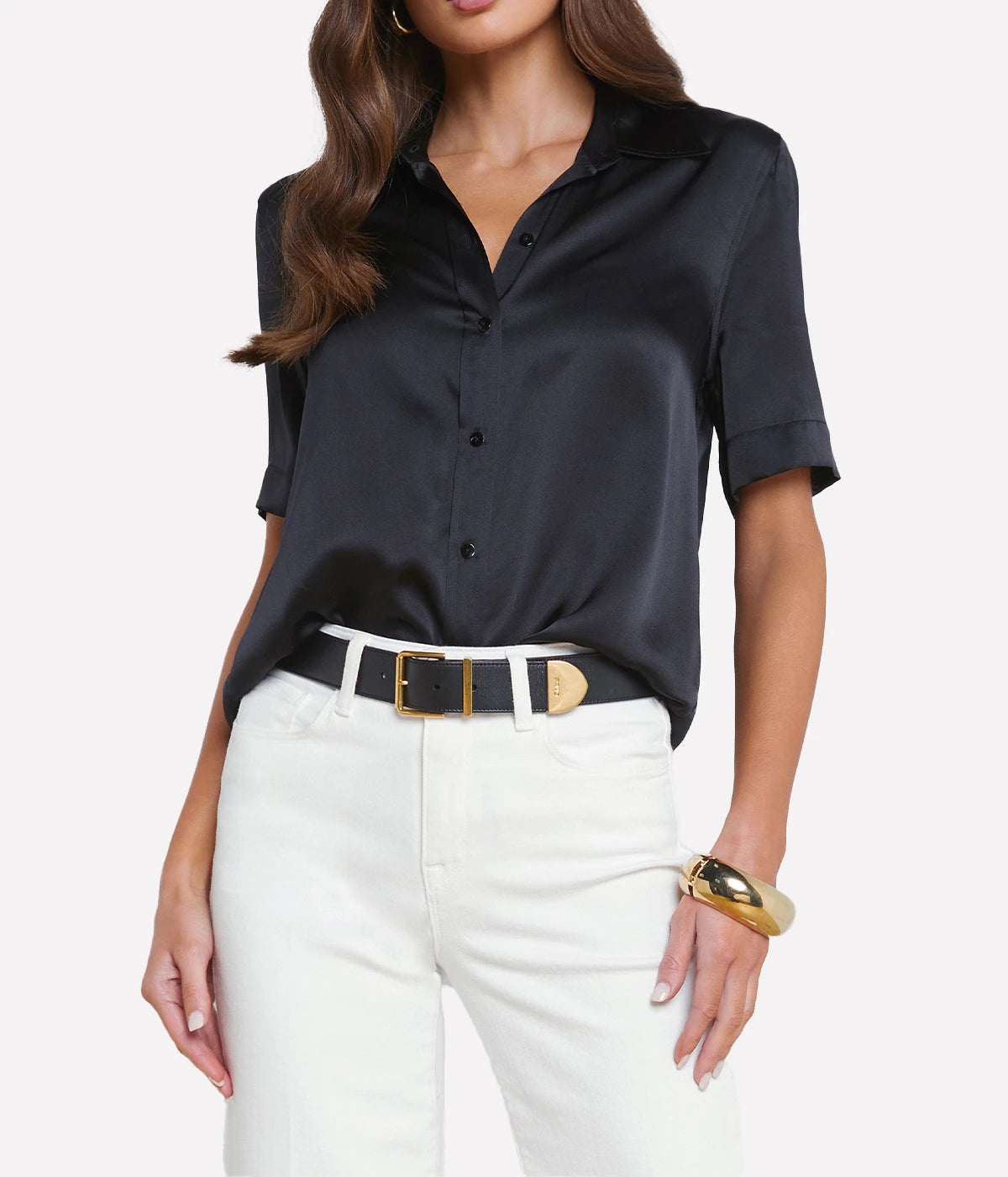 Ellah Short Sleeve Blouse in Black