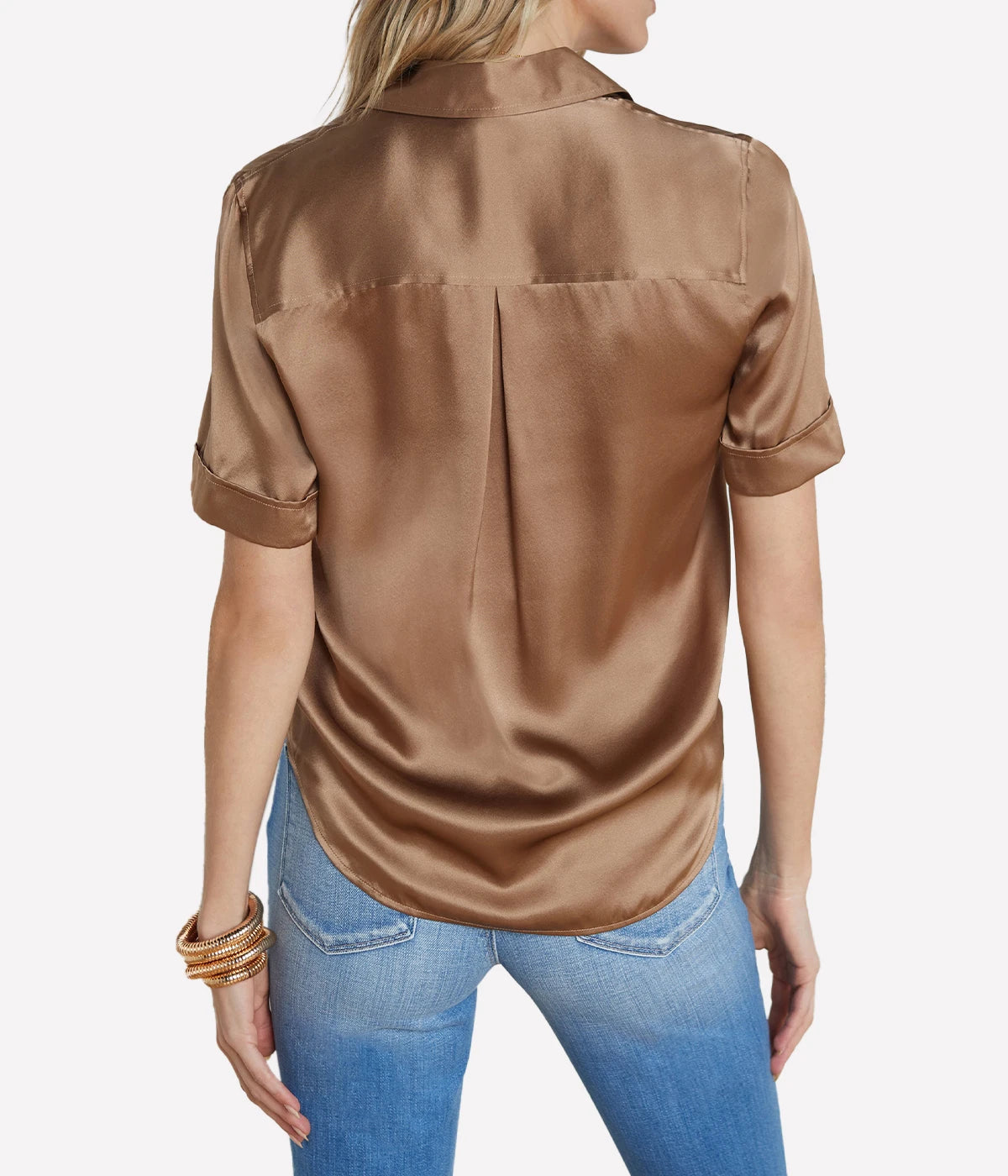 Ellah Short Sleeve Blouse in Dark Cappuccino