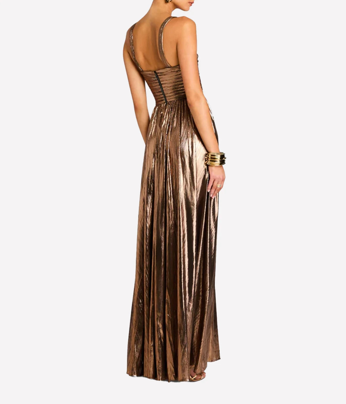 Iris Dress in Metallic Bronze