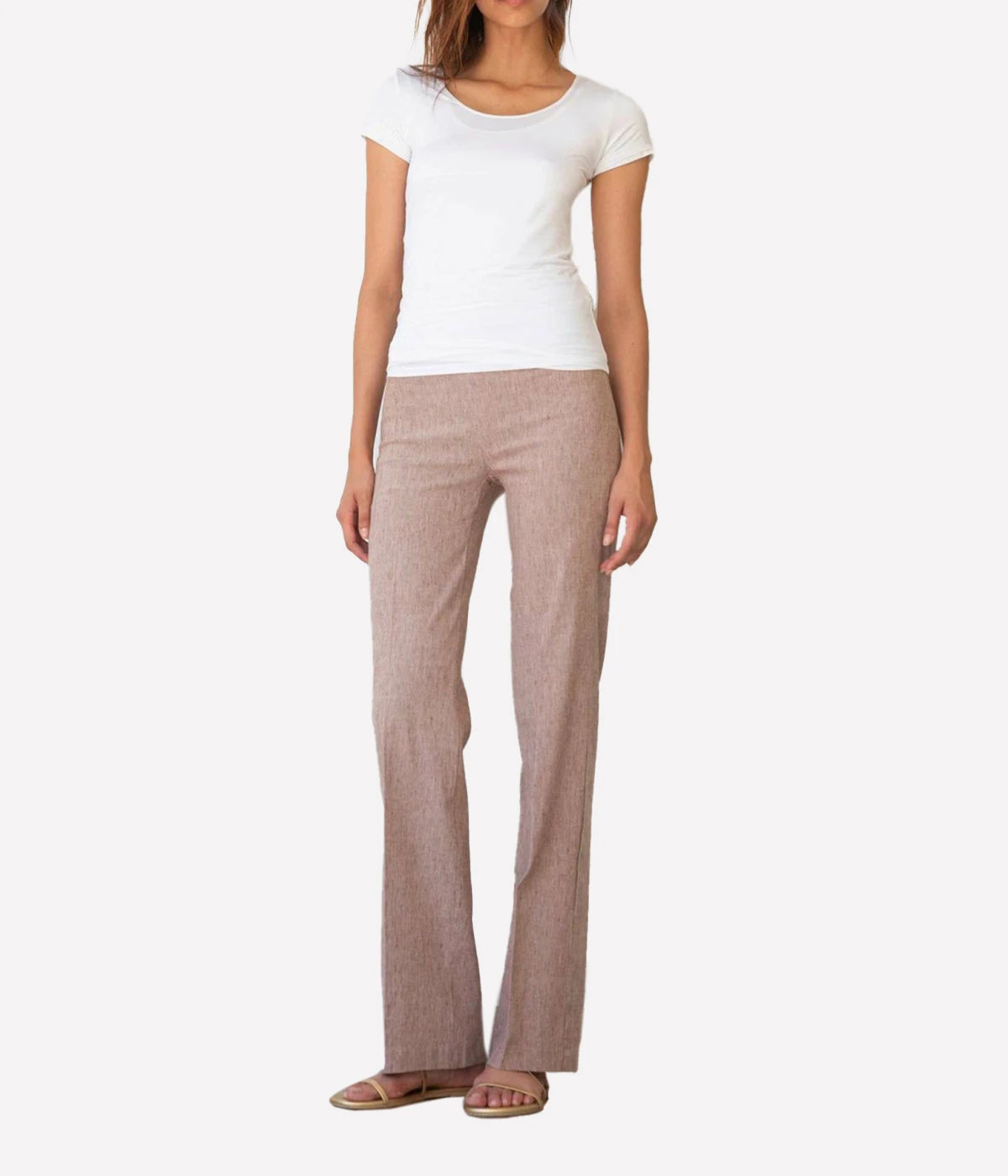 Flavia Pant in Linen Earth Melange