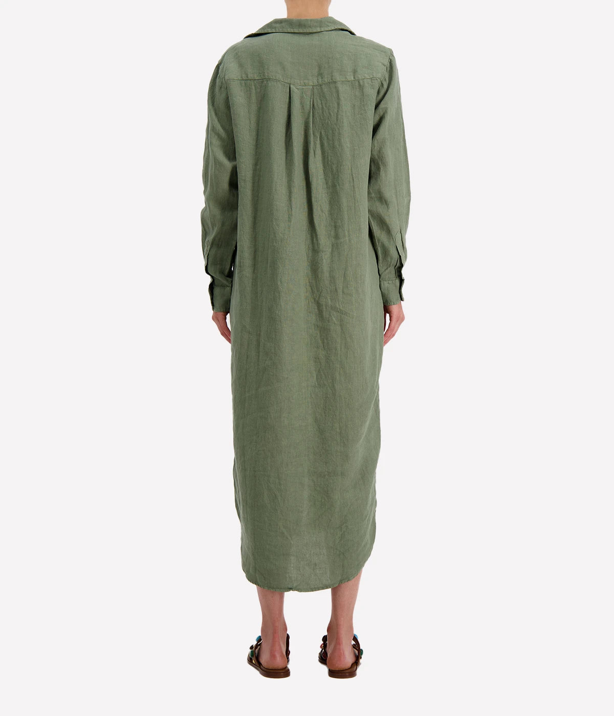 Rory Woven Long Dress in Olive