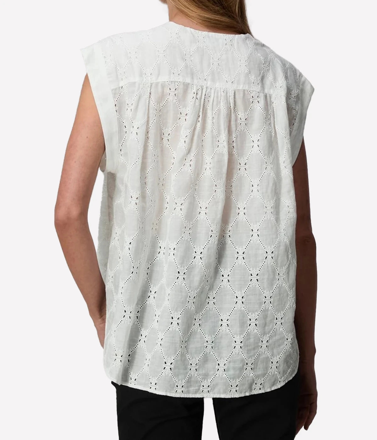 Gabby Embroidered Top in White