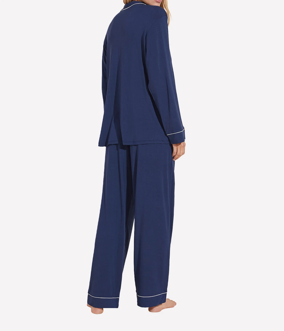 Gisele Printed Long Sleeve PJ Set in Navy Ivory