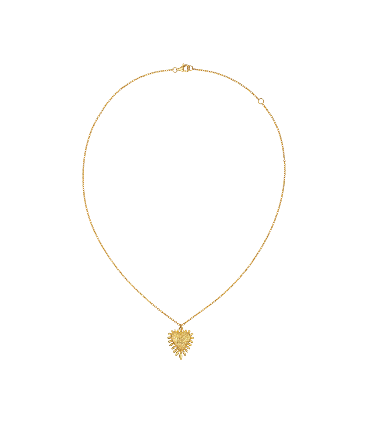 Heart Rays Necklace in Gold