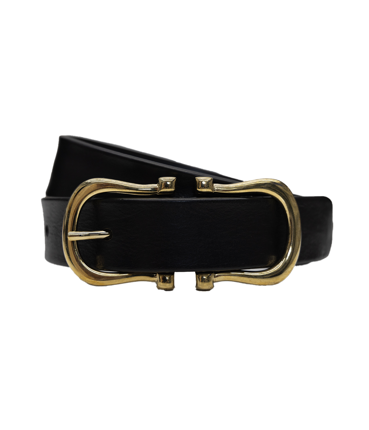 Baby Gold Nicky X Belt in Black