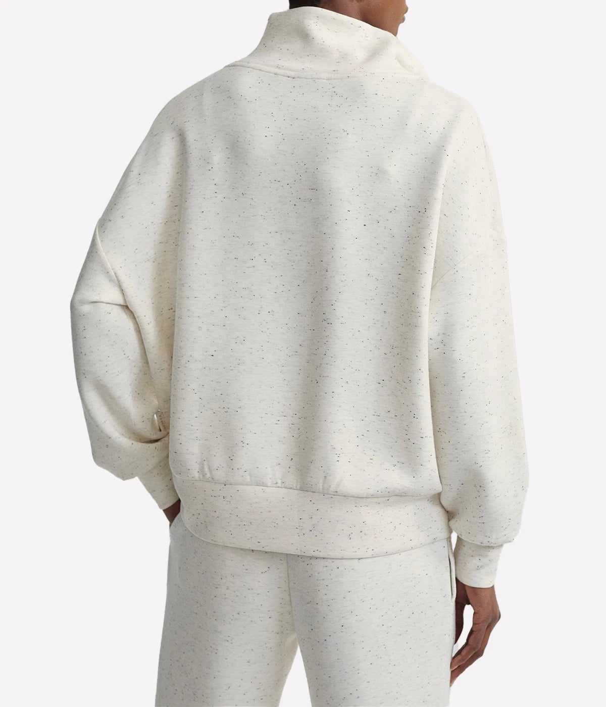 Hawley Half Zip Sweater in Ivory Marl Fleck