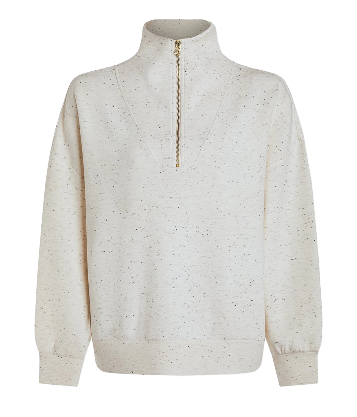 Hawley Half Zip Sweater in Ivory Marl Fleck