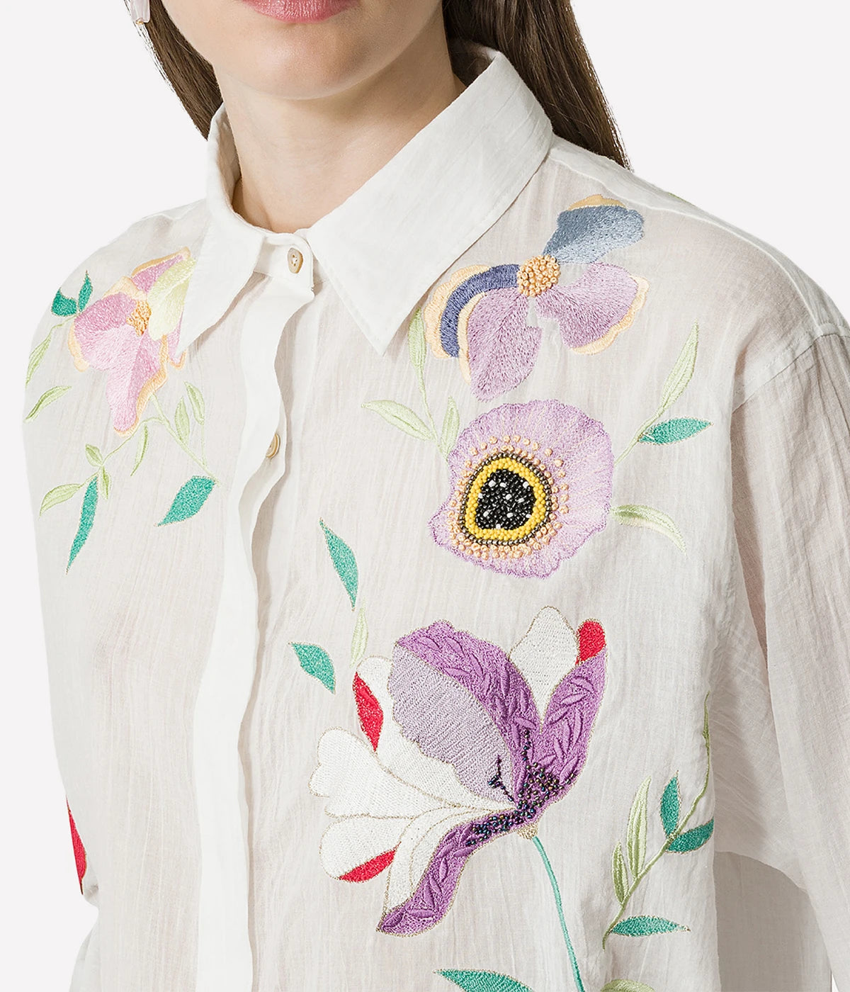 Heaven Embroidery Cotton Shirt in Garden