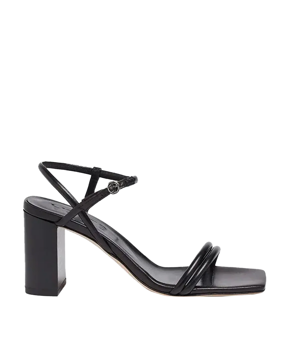 Helene Laminated Nappa Leather Sandal in Black – Calexico