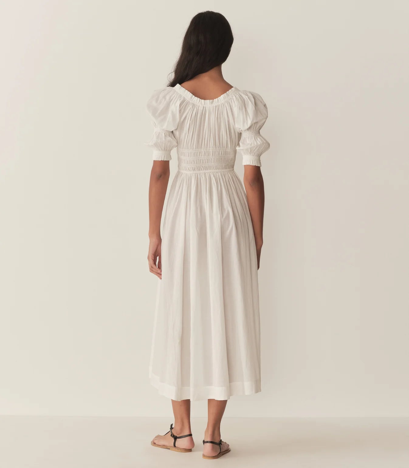 Ischia Poplin Dress in Salt