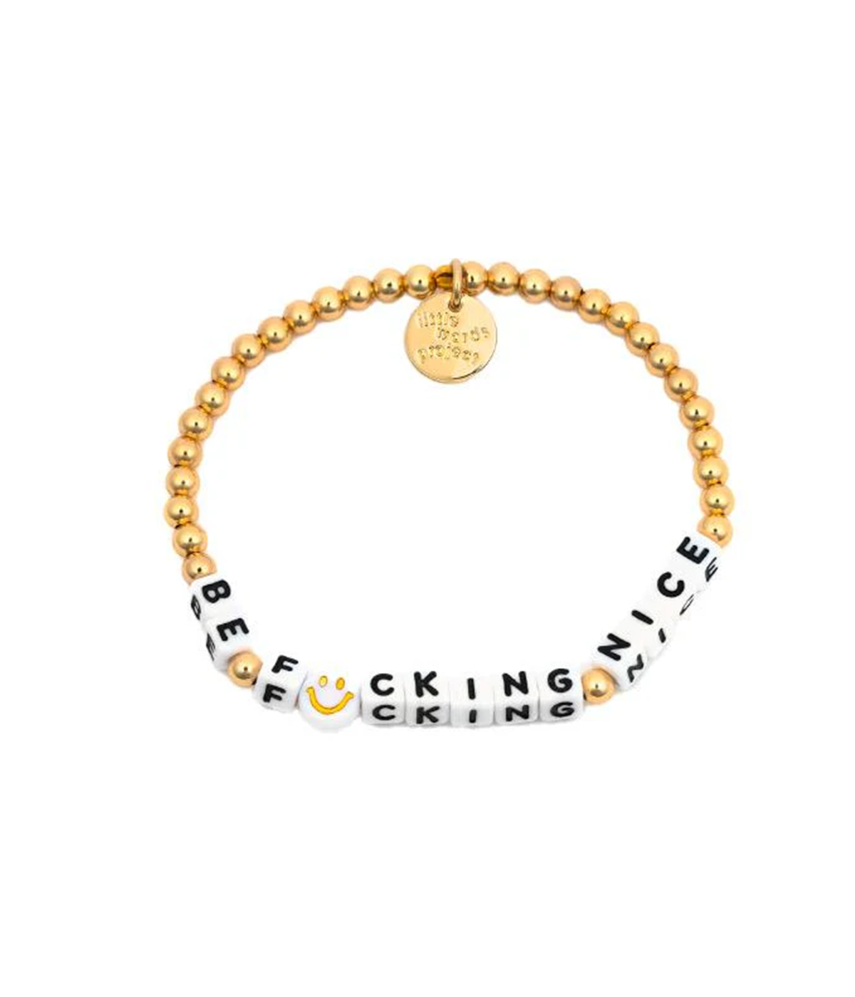 Be F*cking Nice Bracelet in White & Gold