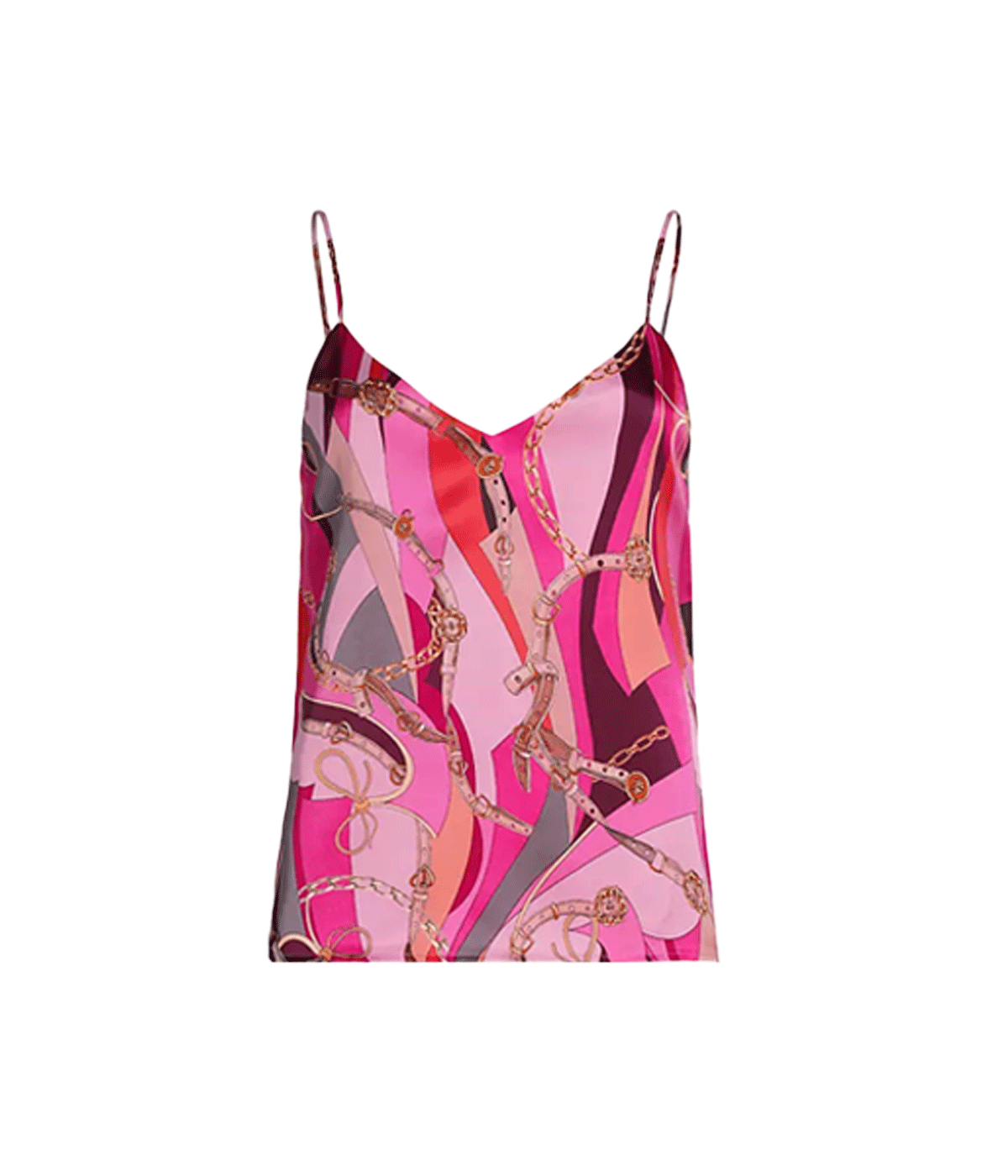 Jane Spaghetti Top in Pink Multi Buckle Swirl