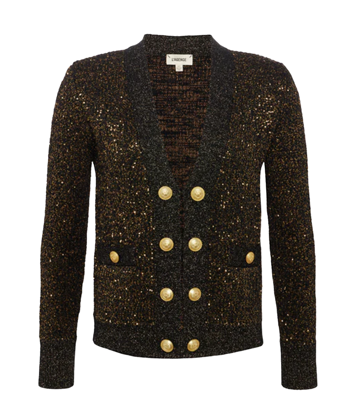 Jinny Sequin Cardigan in Black Gold Sequin