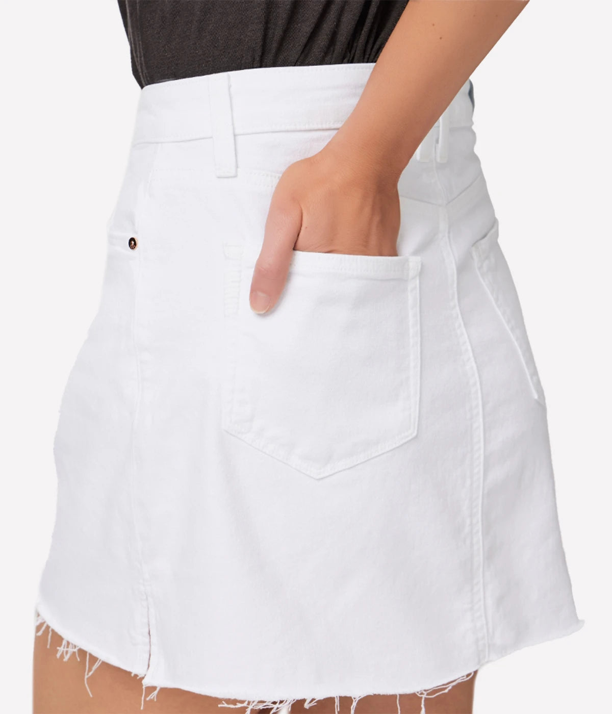 Jessie Denim Skirt in Crisp White