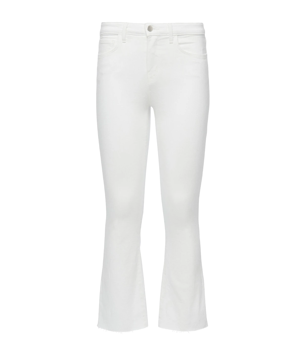 Kendra High Rise Crop Flare in Blanc