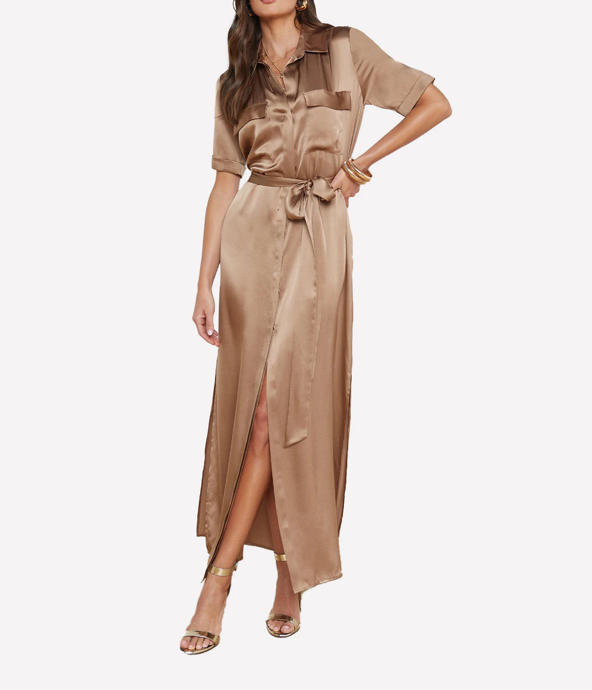 Klement Cargo Pocket Dress in Dark Cappuccino