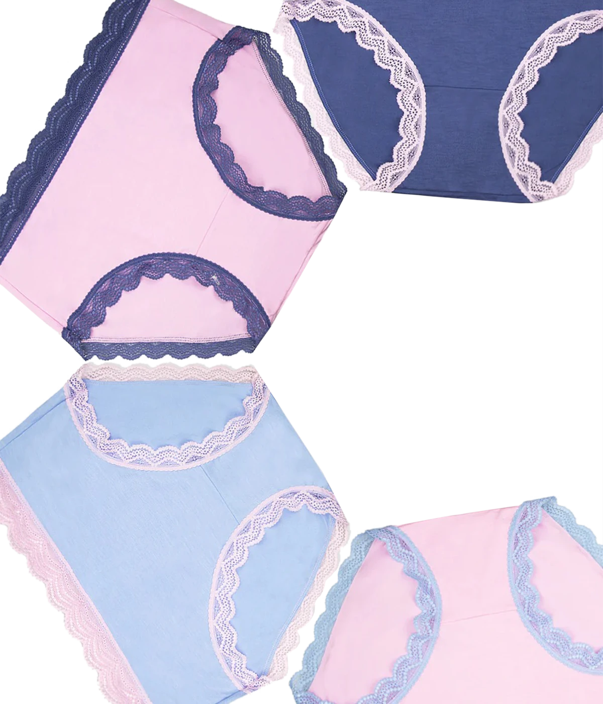 Knicker Four Pack in Indigo Tones