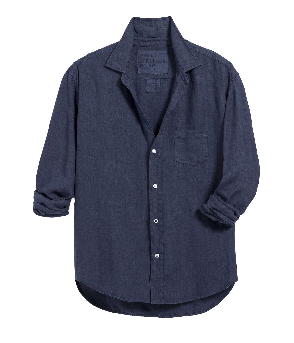 Eileen Woven Button Up Shirt in NAVY