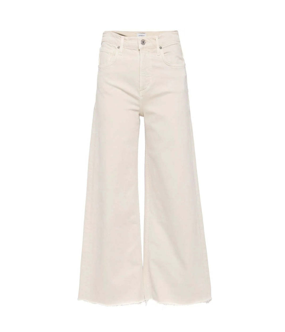 Lyra Crop Wide Leg Jean in Almondette