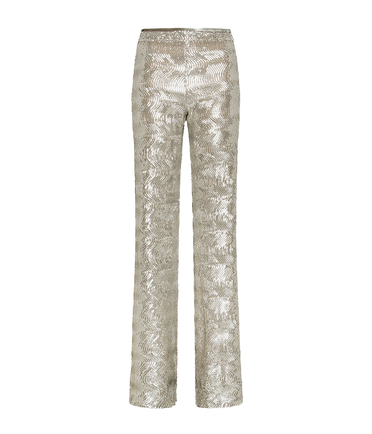 La Danza Del Mare Sequins Flare Pant in Silver