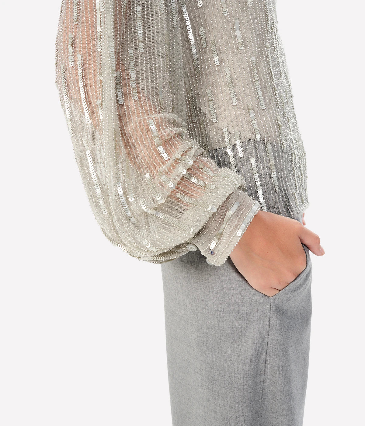 Laqui Lark Blouse in Silver