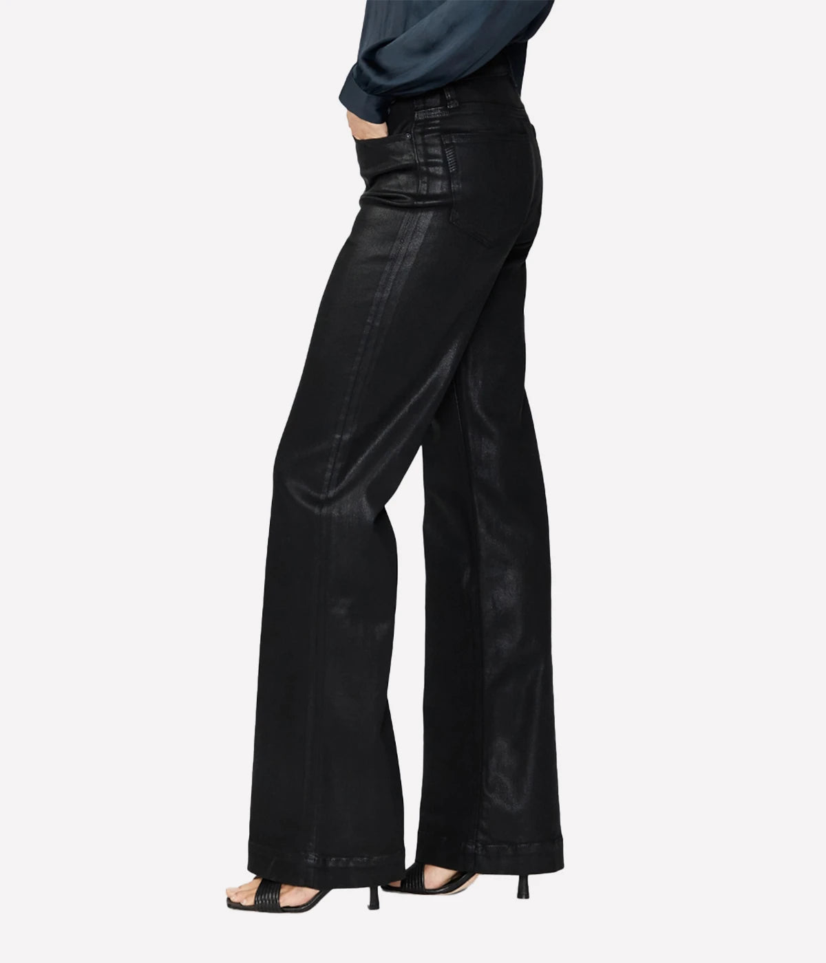 Leenah Ankle Coated Jean in Black Fog Luxe