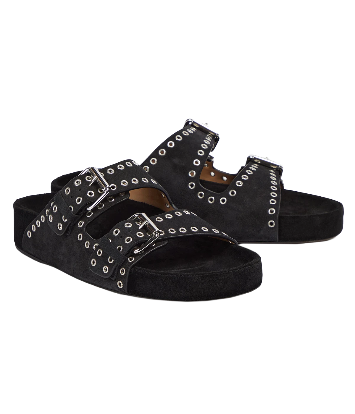 Lennyo Sandal in Black Suede