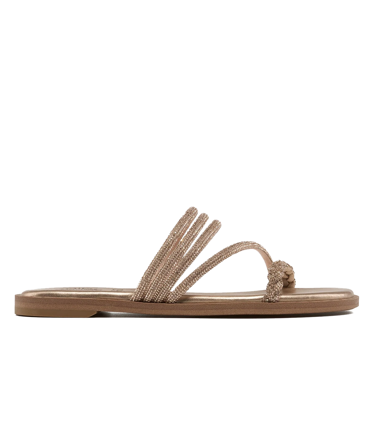 Malaga Sandal in Champagne Crystal