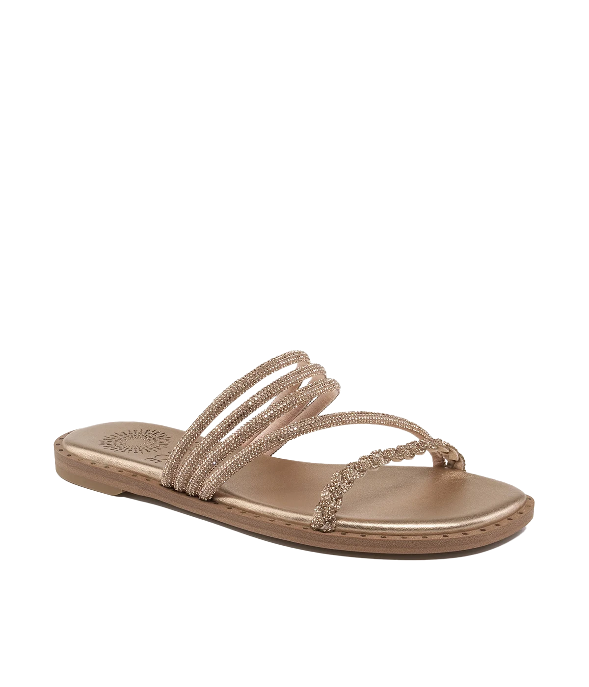 Malaga Sandal in Champagne Crystal