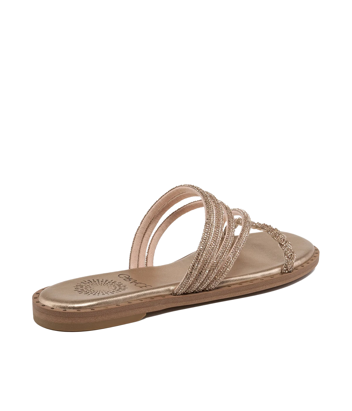 Malaga Sandal in Champagne Crystal