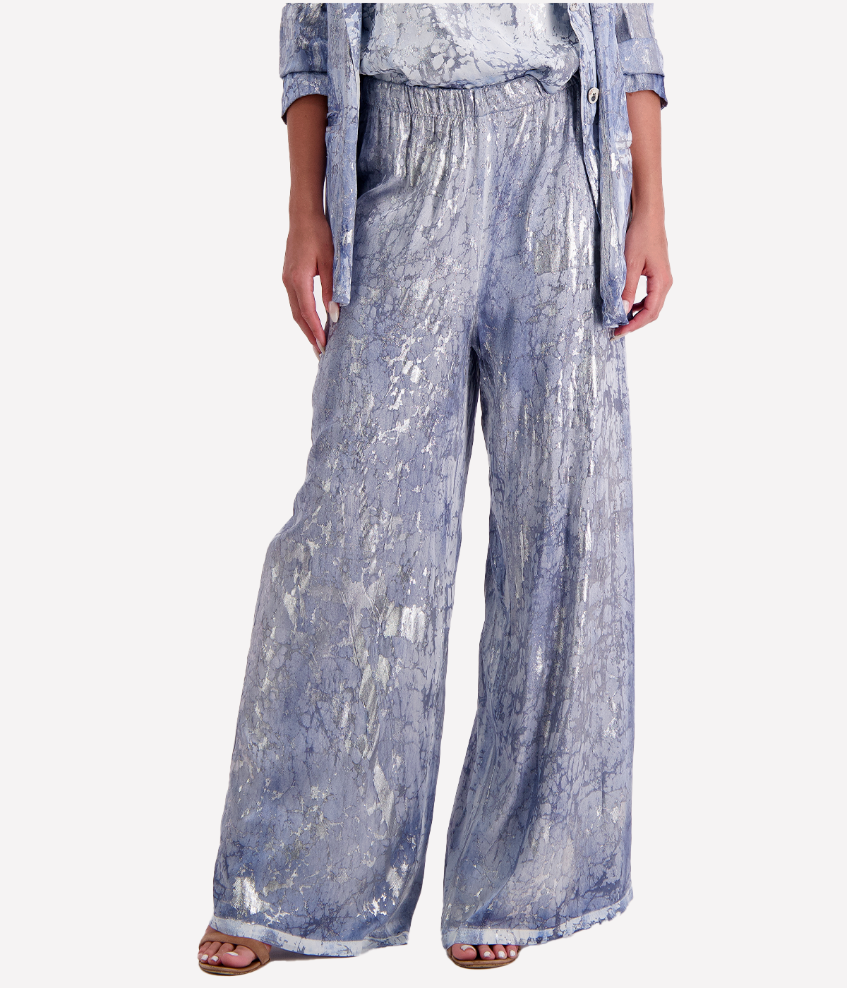 Marble Lamination Pants in Titanium