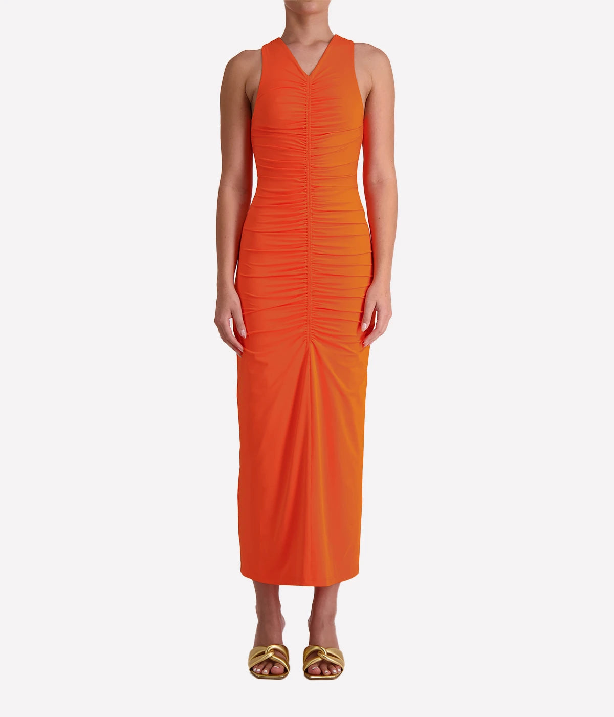 Ceibo Mich Midi Dress in Orange