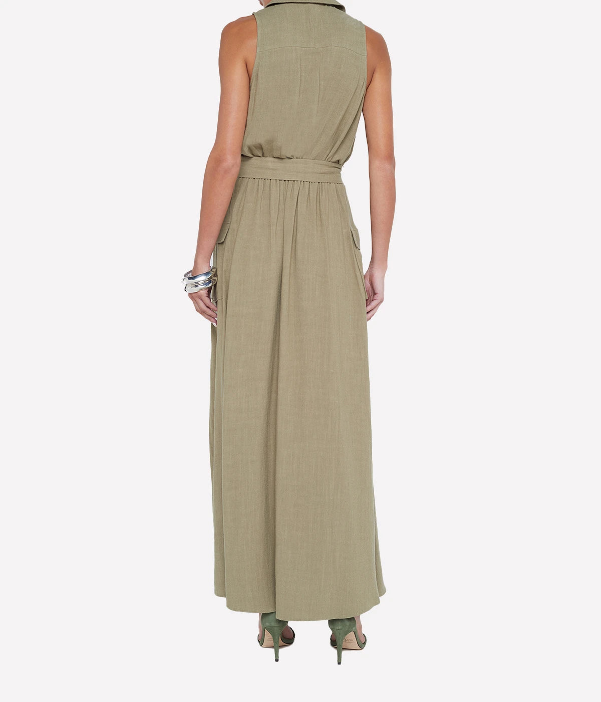 Mayer Military Maxi Dress in Covert Green