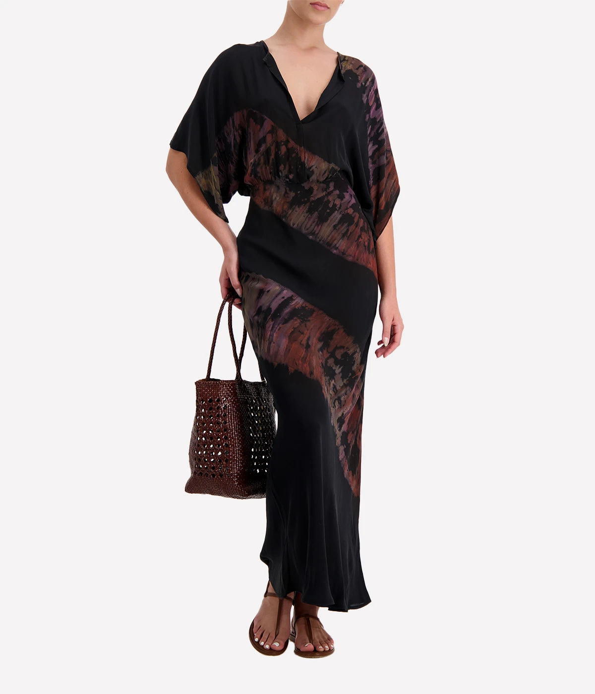 Kimono Dress in Autumn Feathers