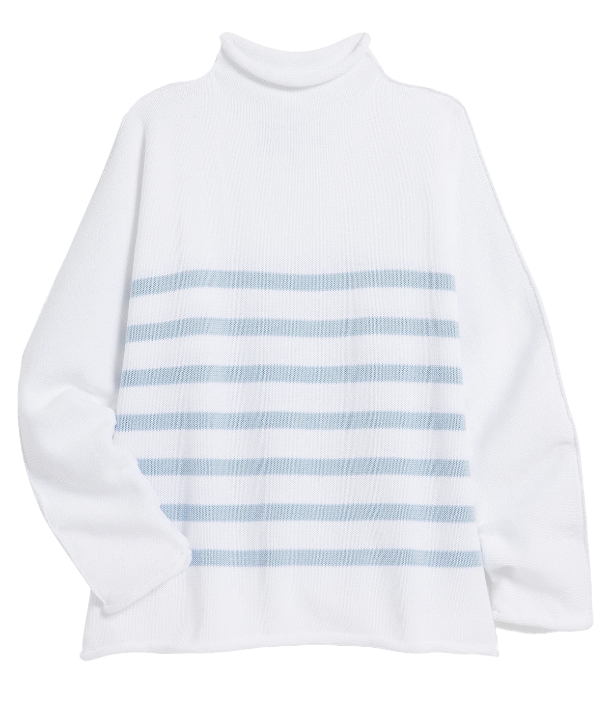 Monterey Sweater in White with Ice Stripe