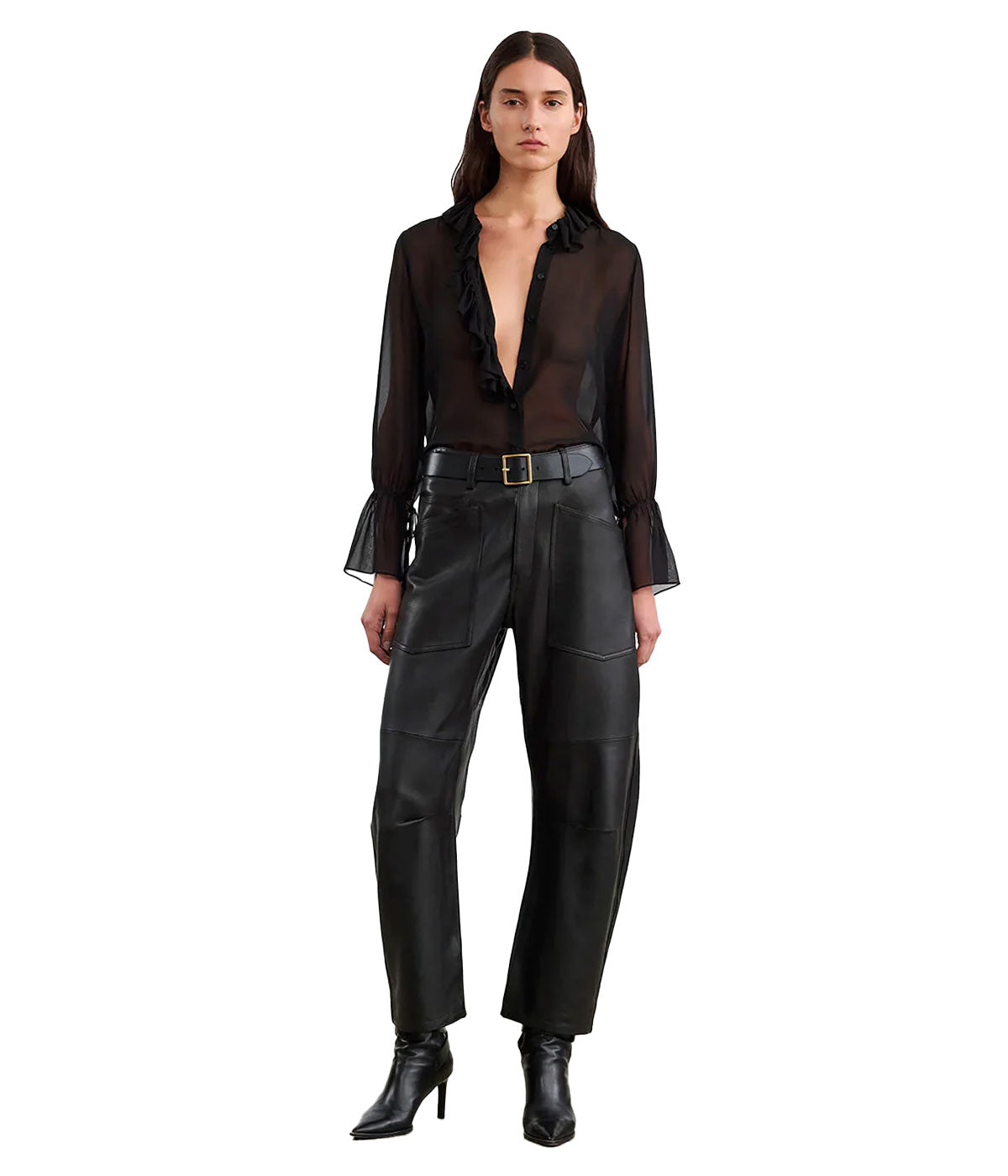 Shon Leather Pant in Black