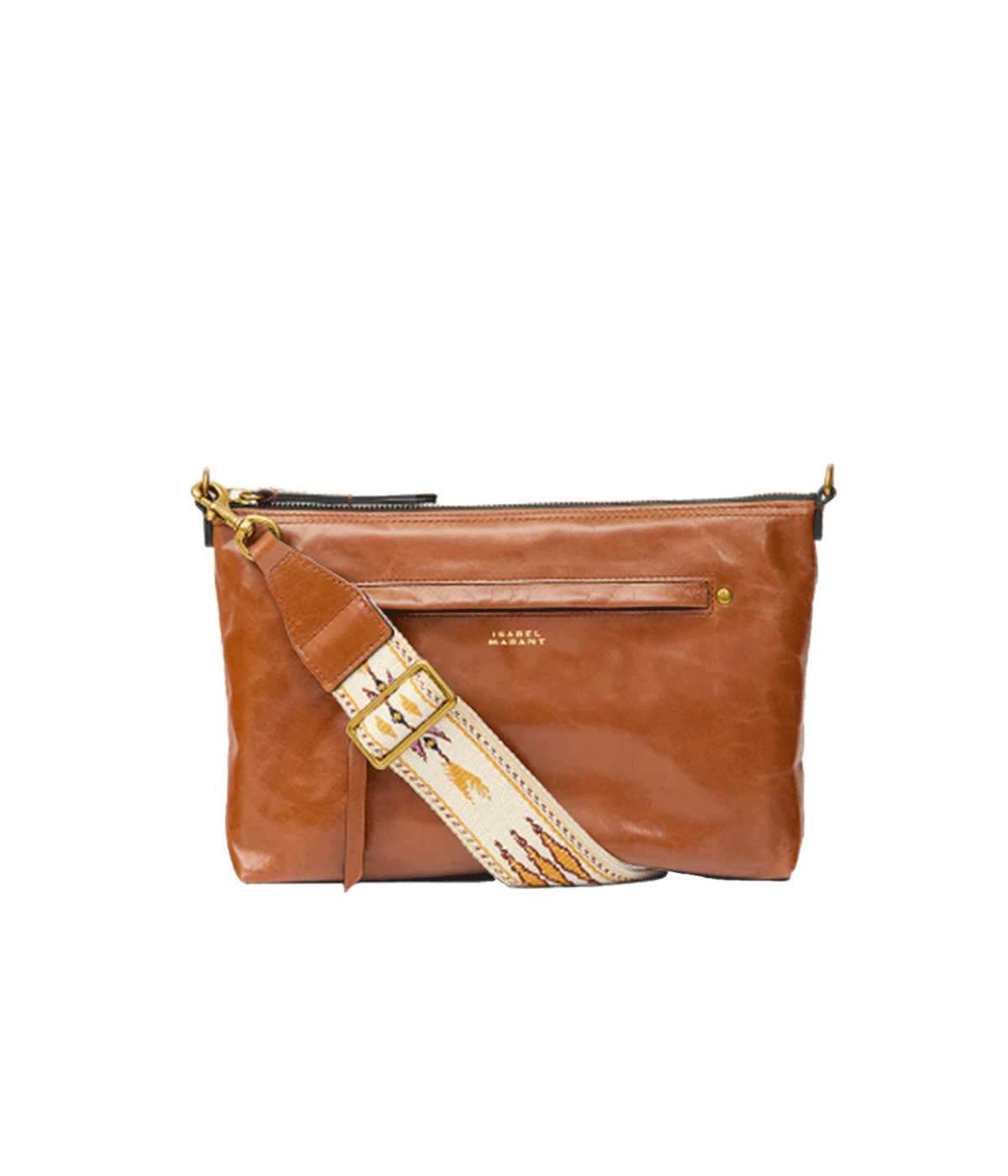 Embroidered Nessah Bag in Cognac