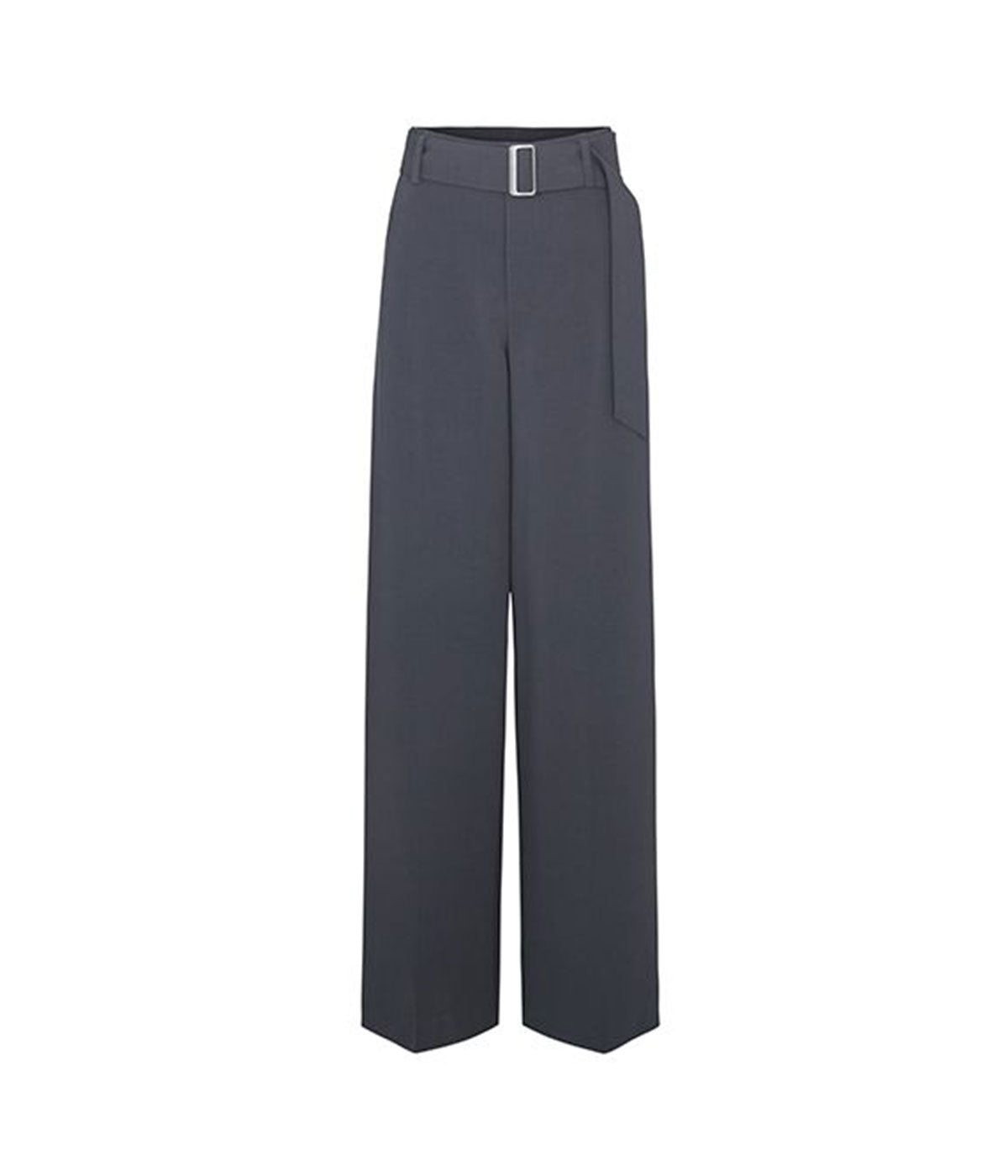 High Waisted Belted Wide Leg Trouser in Graphite