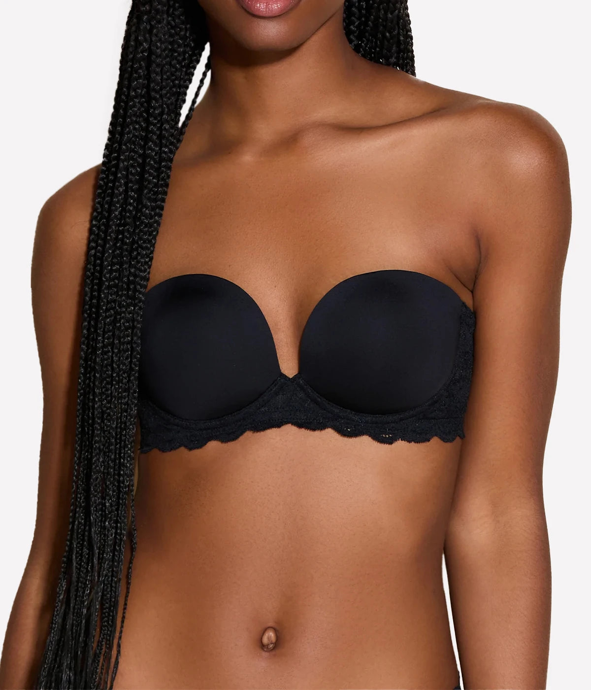 NSN Plungie Strapless Bra in Black