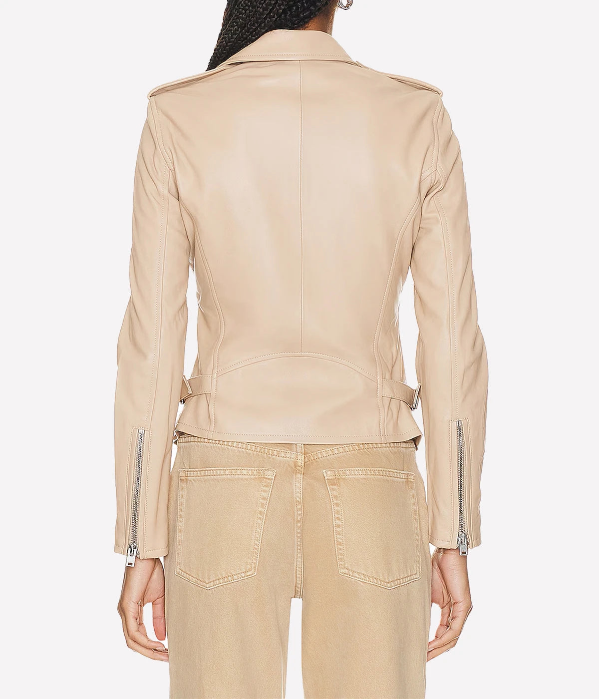 Newhan Biker Jacket in Light Beige