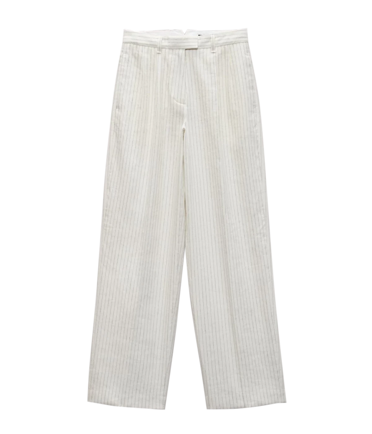 Newman Linen Pant in White Stripe