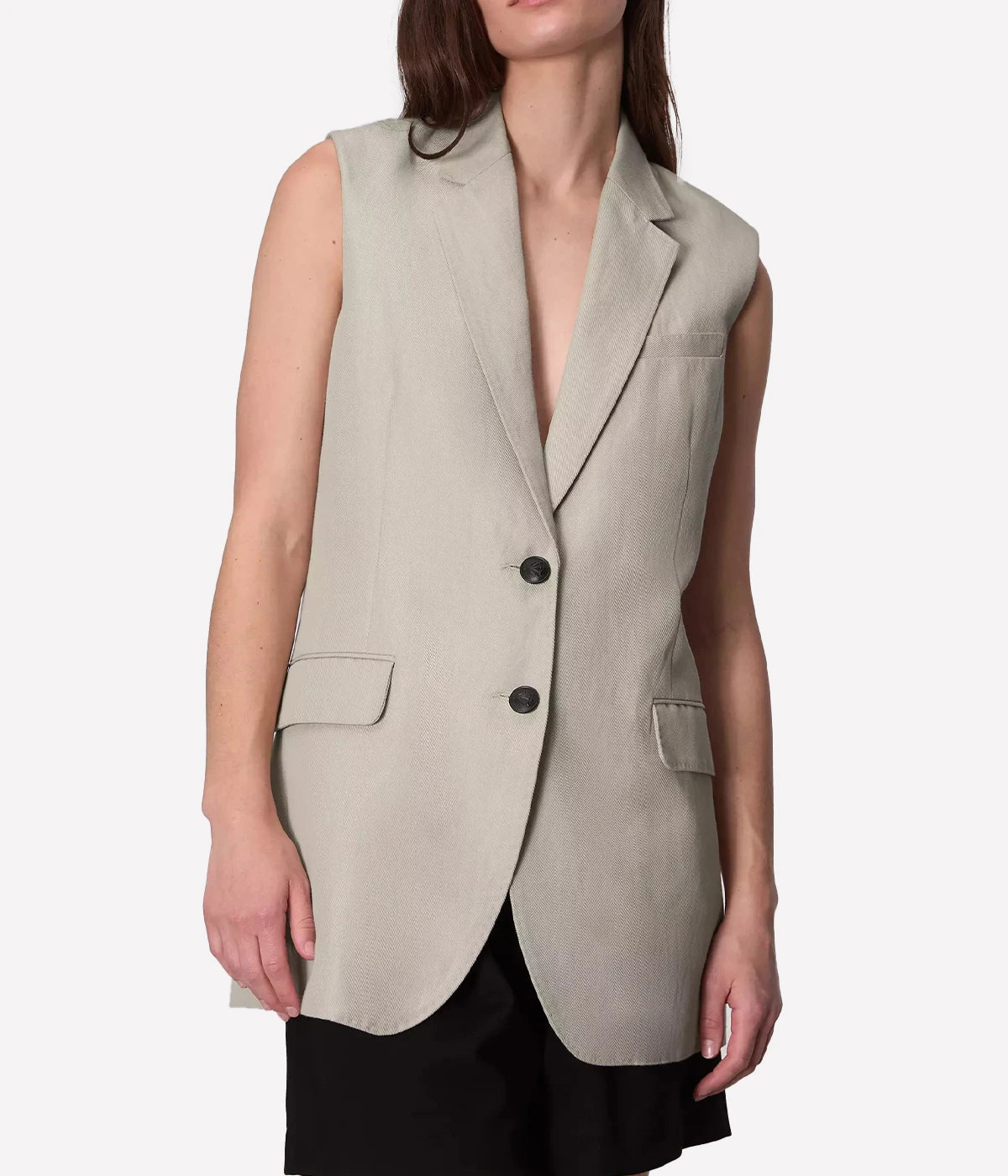 Odessa Linen Vest in Sand