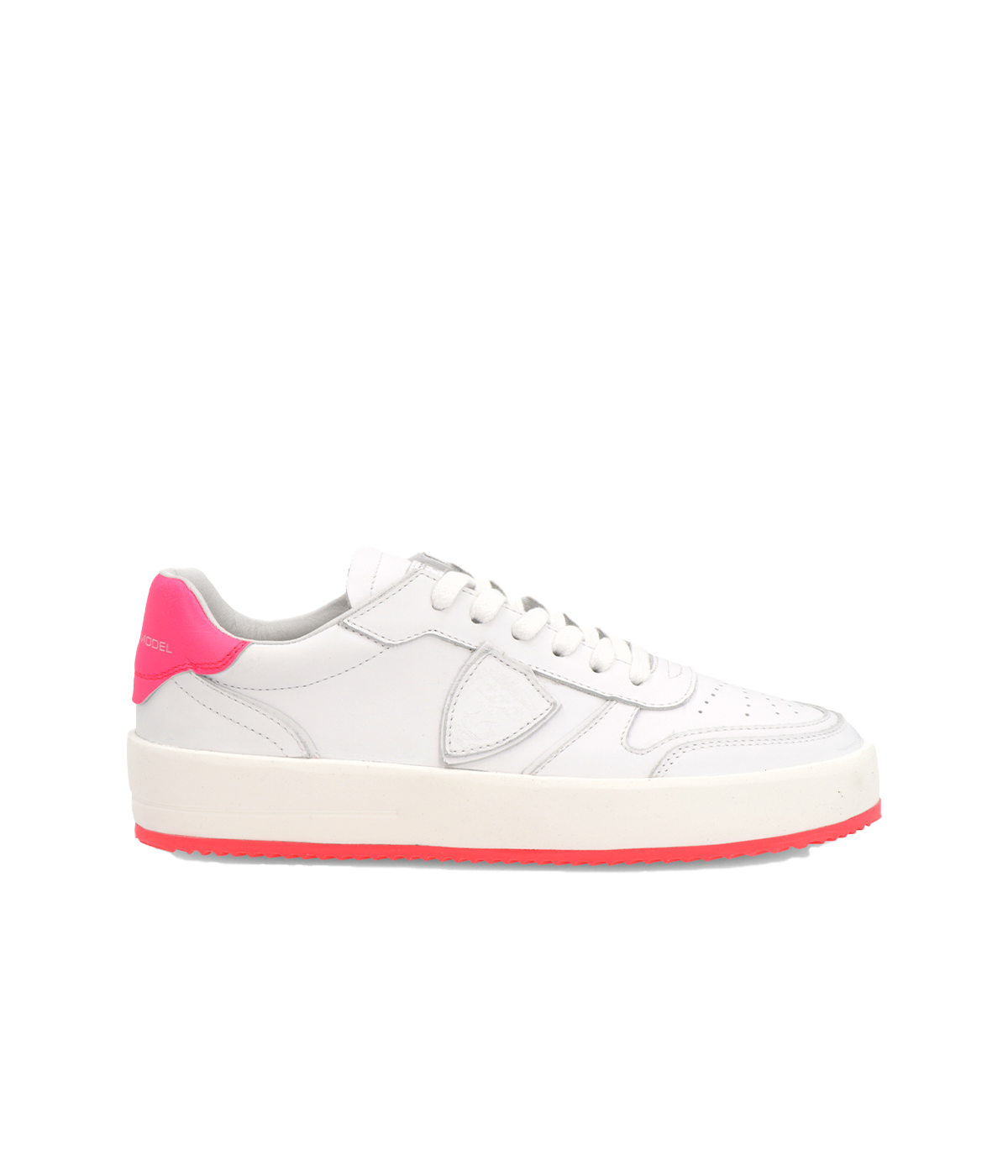 Nice Low Woman in Veau Neon Blanc Fucshia