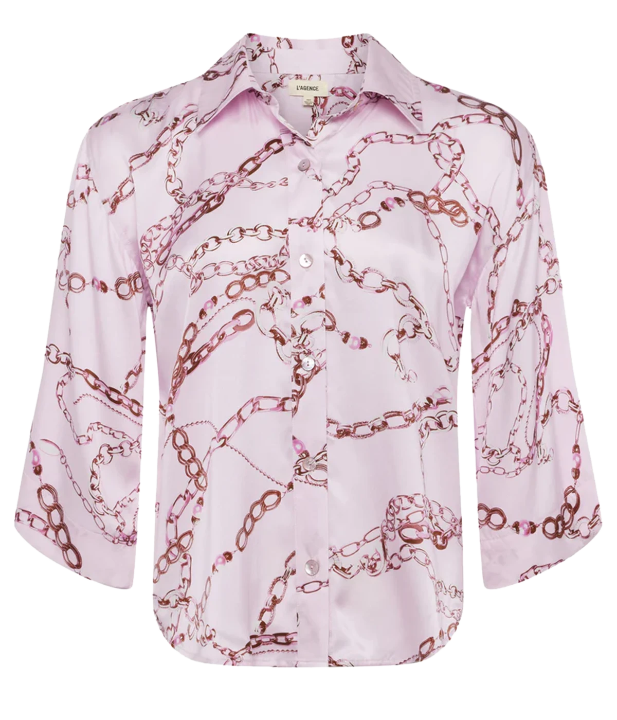 Patrice Short Sleeve Blouse in Lilac Snow Multi Sketch Chain