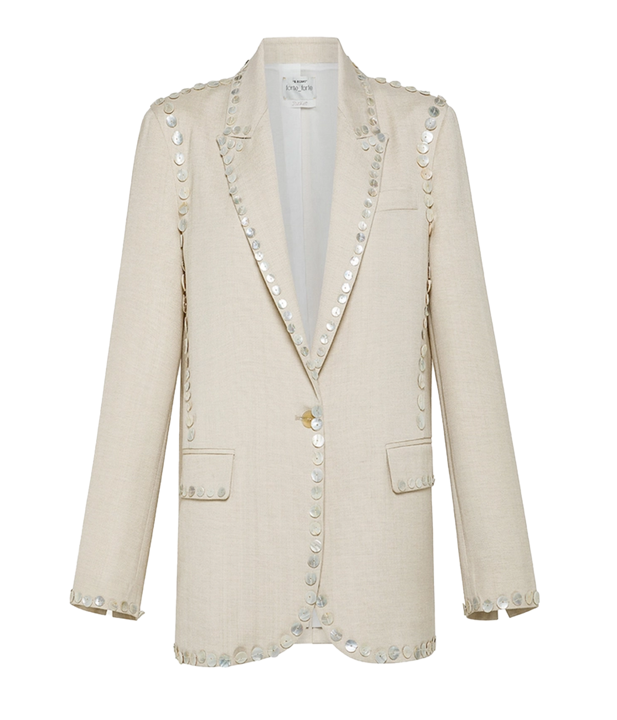 Pearl Embroidered Jacket in Dune