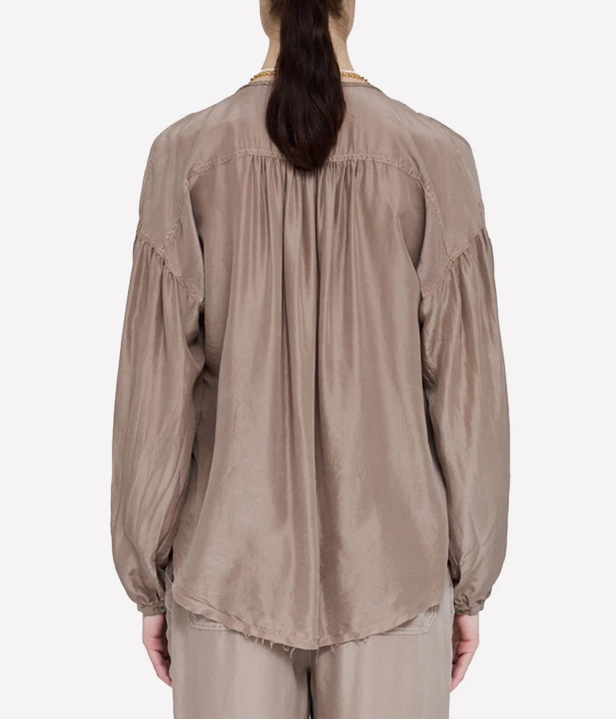 Poet Blouse in Dark Taupe