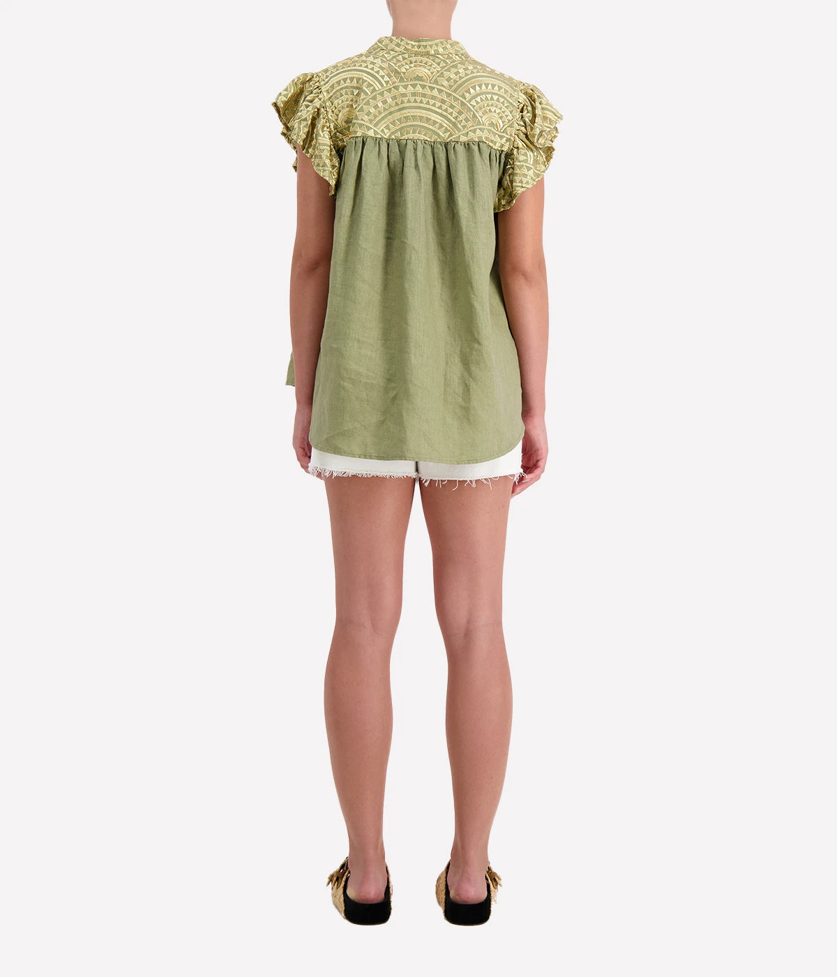 Ruffles Top in Tea Gold